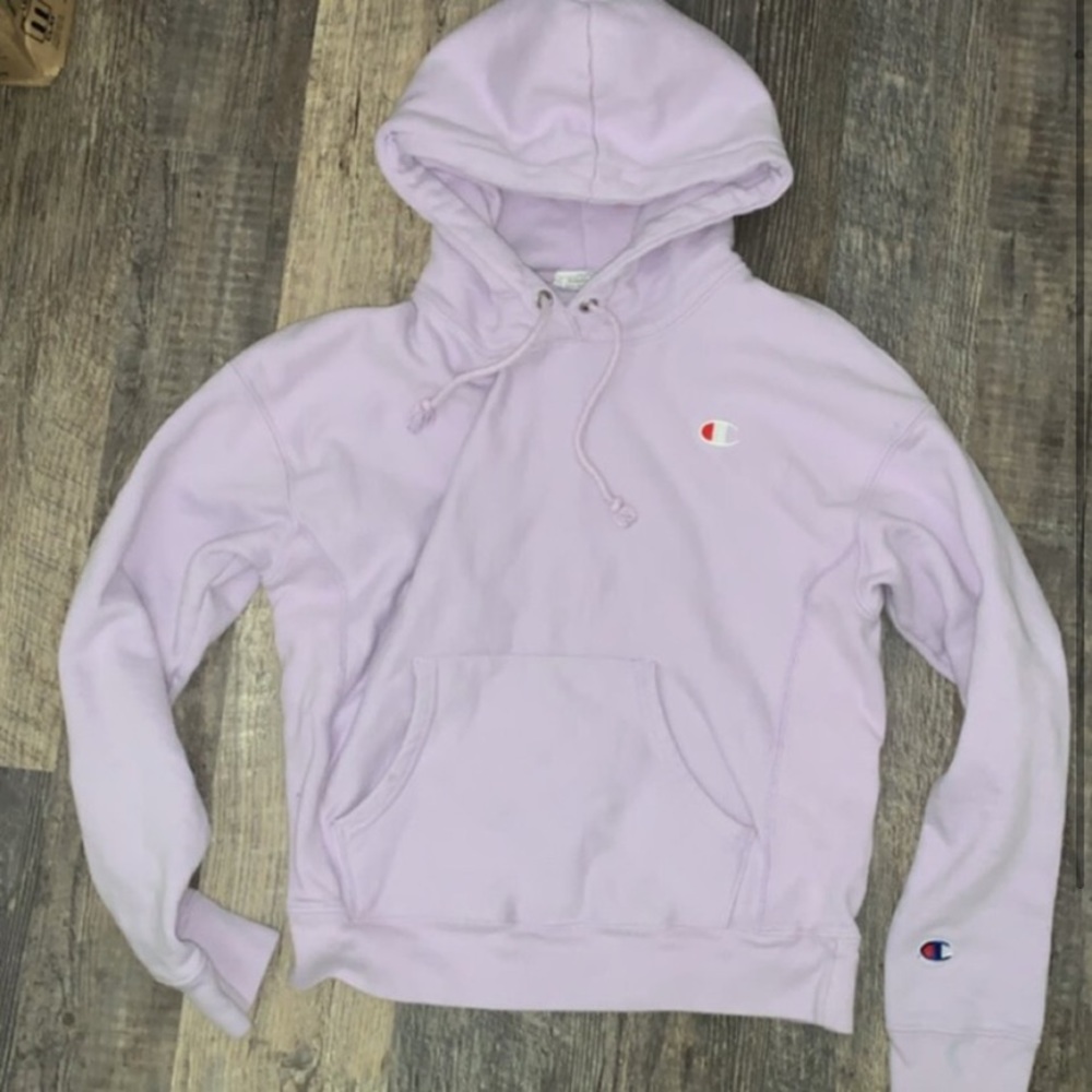 purple champion hoodie